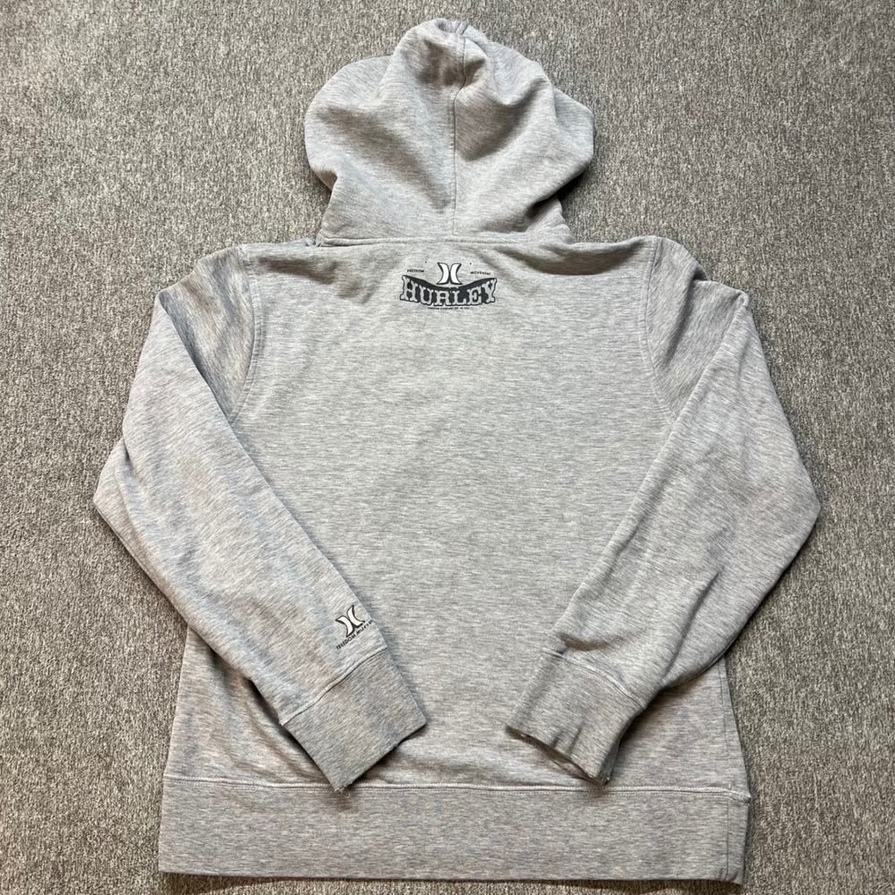 Hurley Mens Freedom Movement Graphic Hoodie Gray Surf Sweatshirt Small 145 - Picture 7 of 8